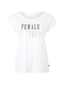 Q/S Designed By, Damen Statetshirt, Schwarz / Wei&szlig;