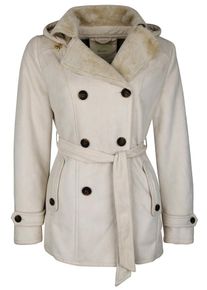 Roosevelt, Damen Kurzmantel mit abnehmbarer Kapuze + G&uuml;rtel, Beige