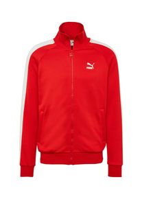 Puma, Herren Sweatjacke 'Iconic T7', Hellrot / Wei&szlig;