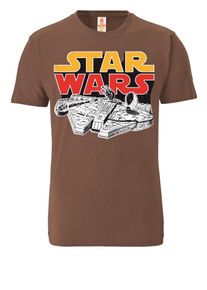 logoshirt, Herren T-Shirt 'Krieg der Sterne', Braun / Gelb / Rot