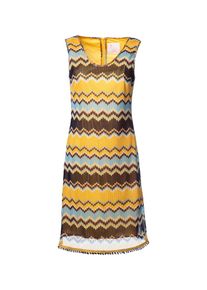 All Yours, Damen Etuikleid, Hellblau / Braun / Gelb