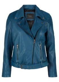 Y.A.S, Damen Biker Lederjacke, Blau