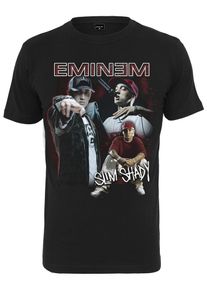 Mister Tee, Herren T-Shirt 'Eminem Slim Shady', Bordeaux / Schwarz / Weiß