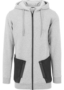 Urban Classics, Herren Hoody, Grau / Schwarz