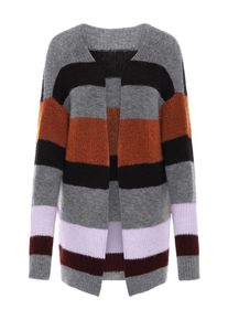 Y.A.S, Damen Strickjacke, Rostbraun / Graumeliert / Pastelllila / Schwarz