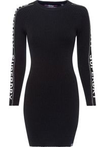 Superdry, Damen Strickkleid 'URBAN STREET', Schwarz / Weiß