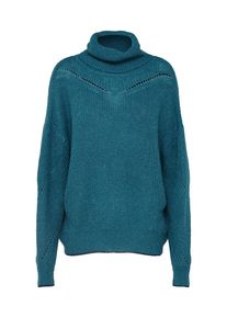 Saint Tropez, Damen Strickpullover 'RIB KNIT W. POINTELLE', Petrol