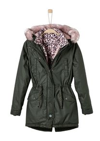 s.Oliver Junior, Mädchen Wintermantel, Khaki / Altrosa
