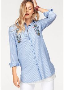 Boysen's BOYSEN'S, Damen Longbluse, Blau / Weiß