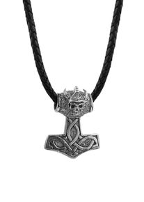 Kuzzoi, Herren Halskette 'Hammer', Schwarz / Silber