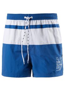 Tom Tailor, Herren Badeshorts, Blau / Weiß
