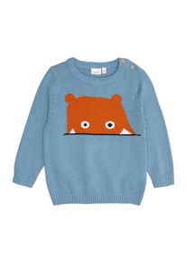 name it, Pullover 'NMMOLVANO LS KNIT', Hellblau / Orange