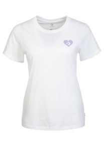 Converse, Damen T-Shirt 'Love The Progress', Flieder / Wei&szlig;