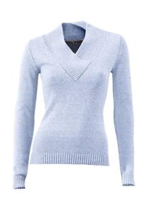 Heine, Damen V-Pullover, Hellblau