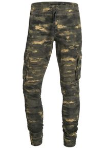 INDICODE JEANS, Herren Cargohose 'Louis', Dunkelgelb / Khaki / Dunkelgrün