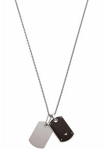 Emporio Armani, Herren Halskette, Schwarz / Silber