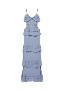 boohoo, Damen Maxikleid 'Darcey Crochet', Himmelblau