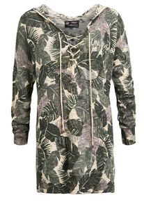 Khujo, Damen Pullover 'BYTE', Beige / Grau / Dunkelgrün