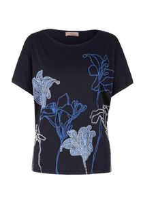 TRIANGLE, Damen Jerseyshirt, Hellblau / Dunkelblau