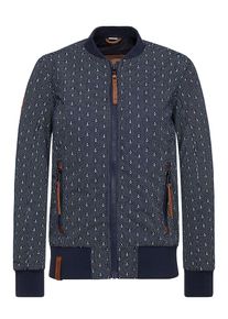 Naketano, Damen Bomberjacke 'Aus meine Dorf', Marine / Rostbraun / Weiß
