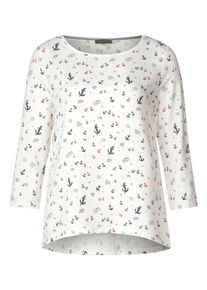 Street One, Damen Shirt, Dunkelblau / Rot / Wei&szlig;