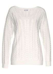 Lacoste, Damen Strickpullover, Wollwei&szlig;