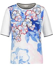 Gerry Weber, Damen Shirt mit Frontdruck, Blau / Rot / Schwarz / Weiß