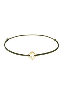 Elli, Damen Armband 'Kleeblatt', Gold / Oliv