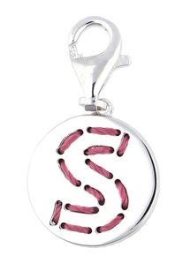 Esprit, Damen Charm Letter Fabric S, Altrosa / Silber