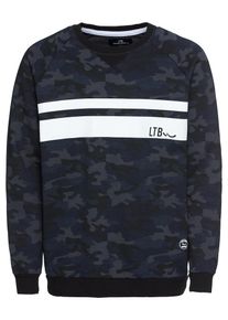 LTB, Herren Sweatshirt 'PULOWO', Dunkelblau / Weiß