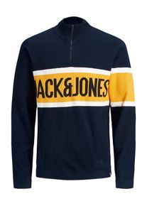 Jack & Jones JACK & JONES, Herren Pullover, Navy / Hellorange / Weiß