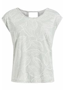 Khujo, Damen Shirt 'GABRISA PALM LEAVE', Hellgrau