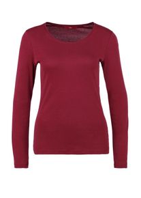 s.Oliver RED LABEL, Damen Basic-Longsleeve aus Baumwolle, Himbeer