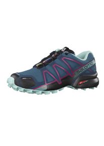 Salomon, Damen Trailrunningschuhe mit Schn&uuml;rsenkeltasche, T&uuml;rkis / Taubenblau / Dunkellila