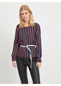 Vila, Damen Bluse, Nachtblau / Rot / Weiß
