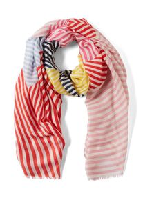 Tom Tailor, Damen Schal, Pastellgelb / Rosa / Schwarz