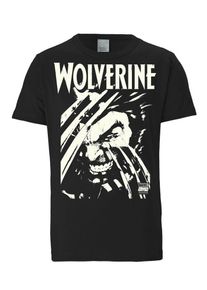 logoshirt, Herren T-Shirt "Wolverine", Schwarz / Wei&szlig;