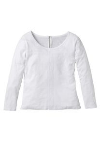sheego Casual, Damen Feminines Langarmshirt, Weiß