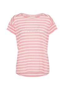 Twenty Tees, Damen T-Shirt 'Smile Ringel', Rosa / Wei&szlig;