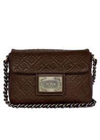 Silvio Tossi, Damen Schultertasche, Braun / Silber