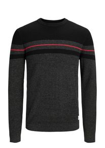 Jack & Jones JACK & JONES, Herren Strickpullover, Rot / Schwarz / Schwarzmeliert