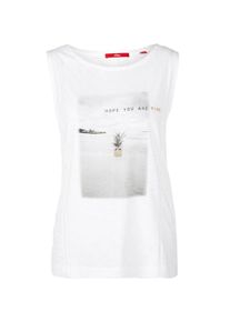 s.Oliver RED LABEL, Damen Tanktop, Grau / Wei&szlig;