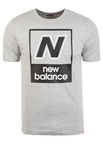 New Balance, Herren T-Shirt 'N Box', Graumeliert / Schwarz / Weiß