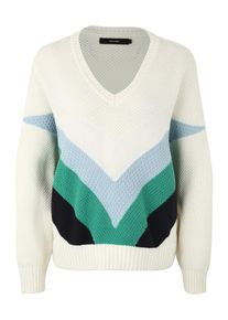 Vero Moda Curve, Damen Pullover 'OCEANE', Hellblau / Grün / Weiß