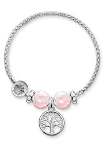 Thomas Sabo, Damen Charm-Armband Set 'Lebensbaum, SET0351-493-9' (Set, 6 tlg.), Rosa / Silber