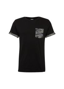 Urban Classics, Herren T-Shirt 'Camo Contrast Pocket Tee', Grau / Schwarz