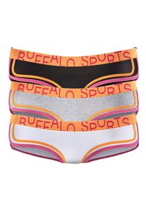 Buffalo, Damen Hipster (3 Stck.), Grau / Orange / Pink / Schwarz / Wei&szlig;
