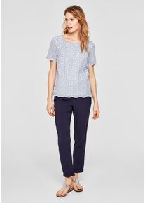 s.Oliver RED LABEL, Damen Bluse, Hellblau / Weiß