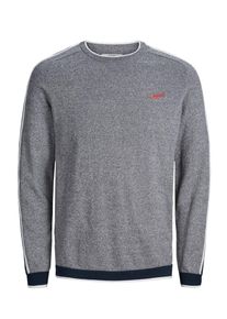 Jack & Jones JACK & JONES, Herren Strickpullover, Navy / Graumeliert / Rot / Wei&szlig;