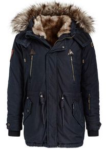 Khujo, Herren Parka 'UNKAR SOLID WITH INNER FUR JACKET', Kobaltblau